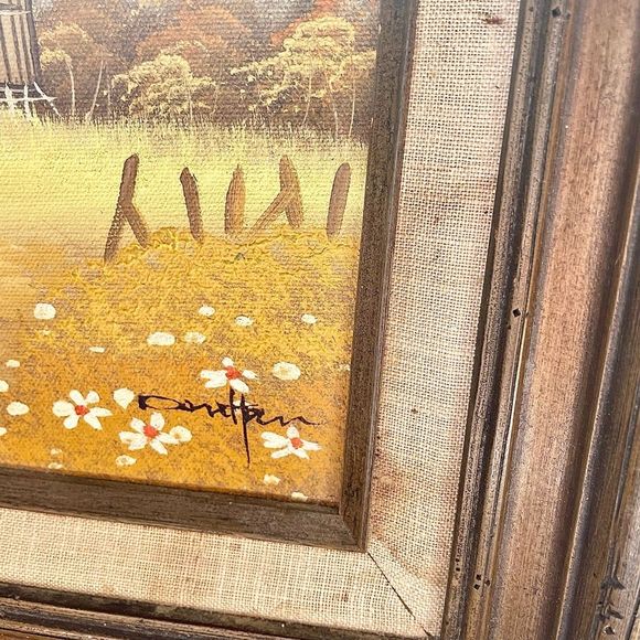 👵🏻SOLD❤️ Signed painting in original frame. Vintage. 15” x 13.25” - Picture 3 of 4
